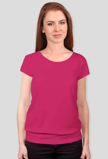 Koszulka damska z silikonowym wykończeniem czerwona