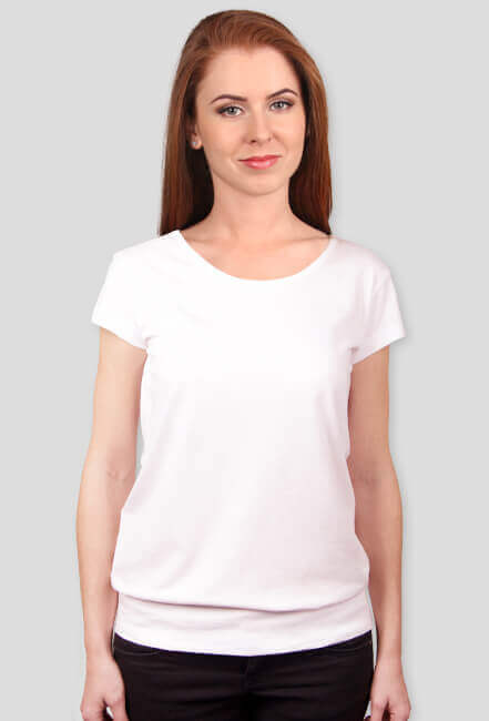 Koszulka damska z silikonowym wykończeniem biała