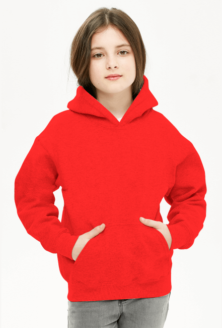 Bluza dziewczęca z kapturem czerwona
