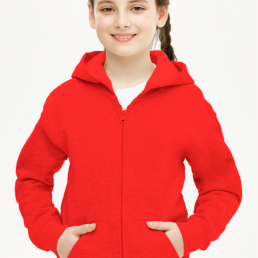 Bluza dziewczęca rozpinana z kapturem czerwona