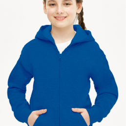 Bluza dziewczęca rozpinana z kapturem niebieska