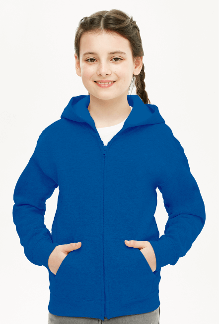 Bluza dziewczęca rozpinana z kapturem niebieska